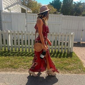 Dress Forum Mauve Floral Maxi dress size Small